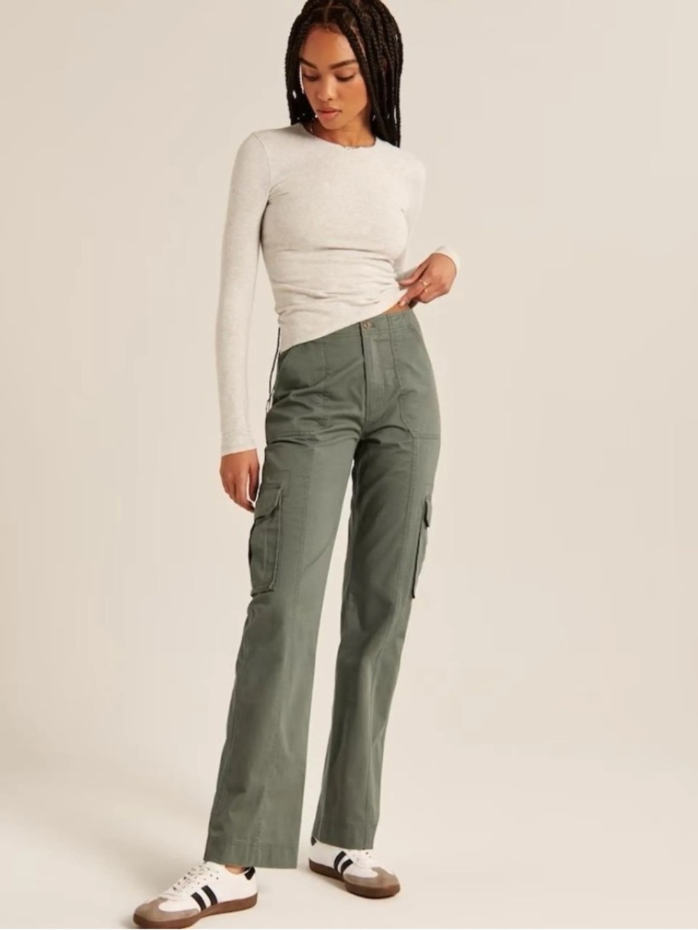 Abercrombie Relaxed Cargo Pants in Khaki green